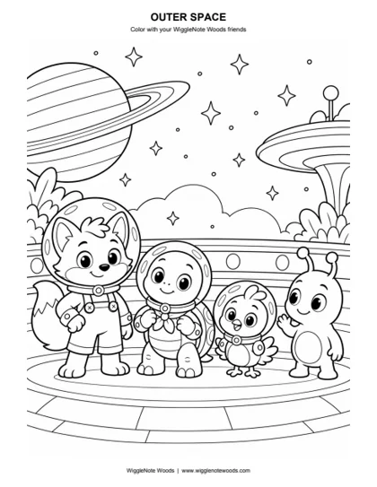 Outer Space — Coloring page 2