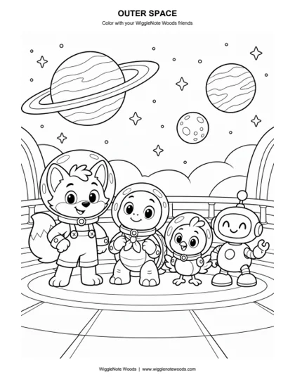 Outer Space — Coloring page 3