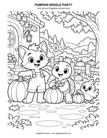 Pumpkin Wiggle Party — Coloring page 2